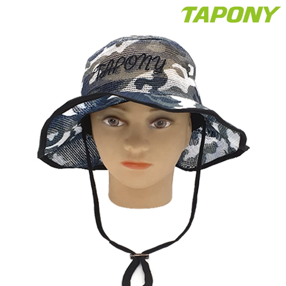 TAPONY 매쉬 버킷 모자 블랙밀리터리